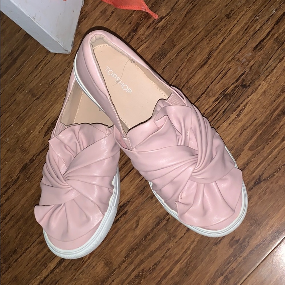 Top Shop leather Slip on Sneakers - Picture 2 of 3